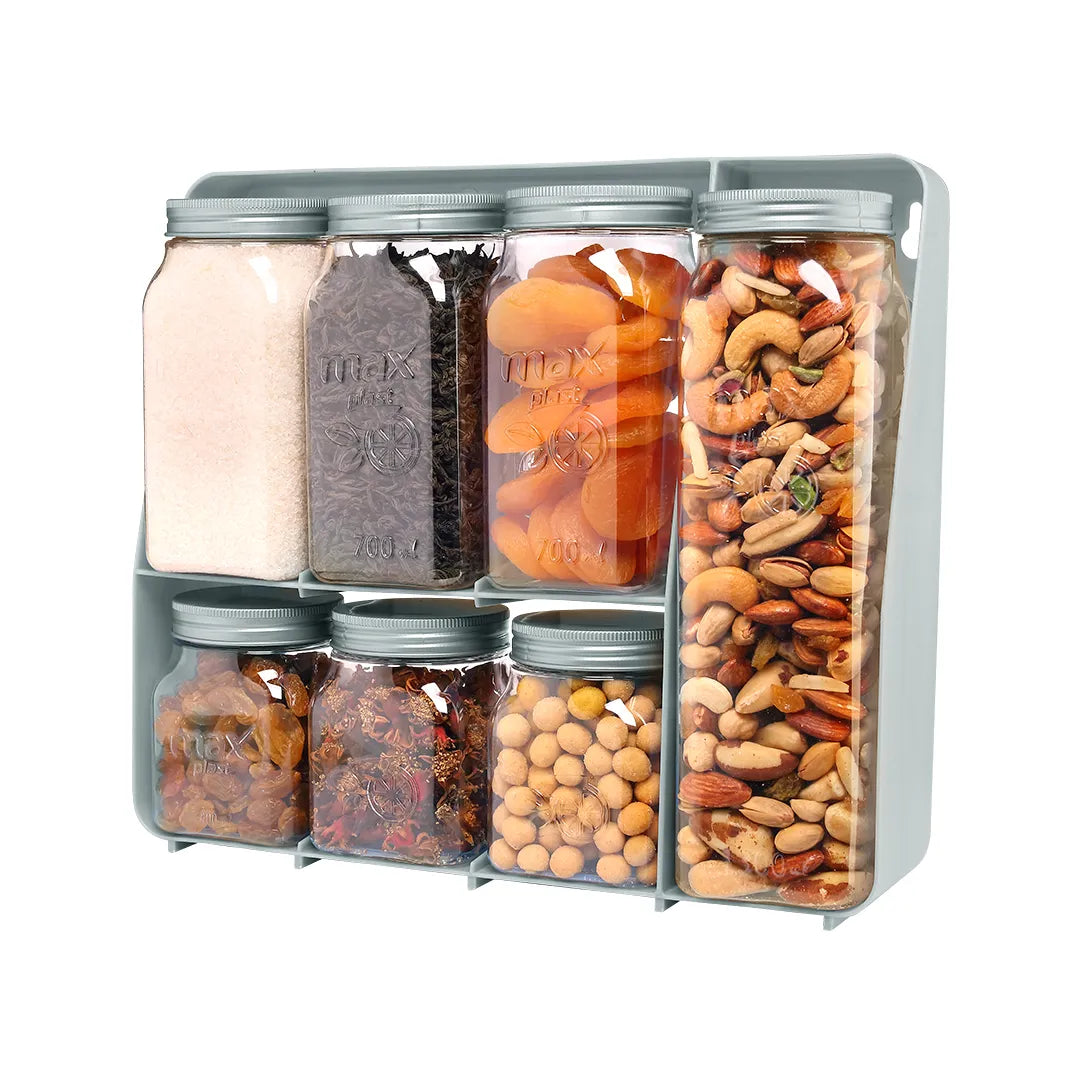 Max Plast Plastic spice jar set with stand