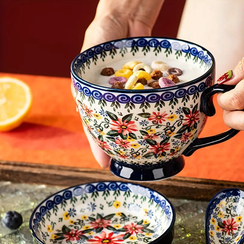 Bohemian Floral Ceramic Mug