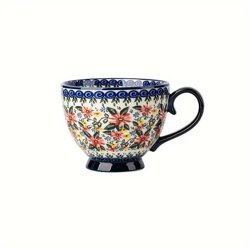 Bohemian Floral Ceramic Mug