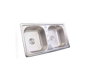 Sifin Steel Double Sink Bowls 88x50cm Stainless Steel with Soap Dispenser - Kitchanova