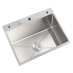 Alfa 58 x 48 cm Stainless Steel 304 Kitchen Sink with Soap Dispenser
