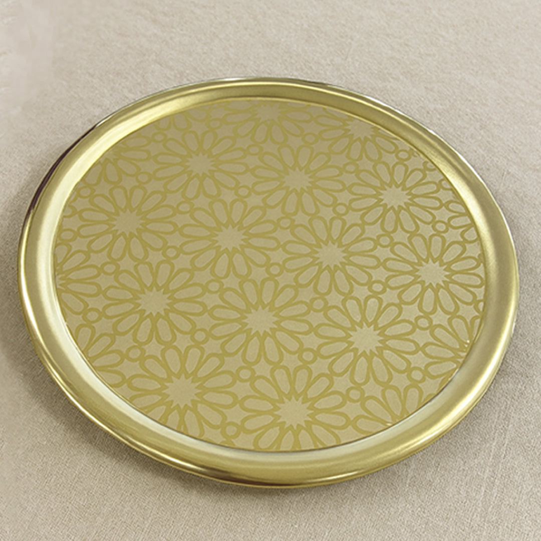 304 Yellow Stainless Steel Round Serving Trays 60 cm