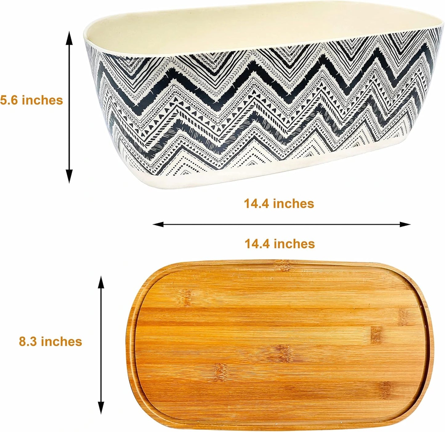 Bread Storage Box With Bamboo Cutting Board Lid