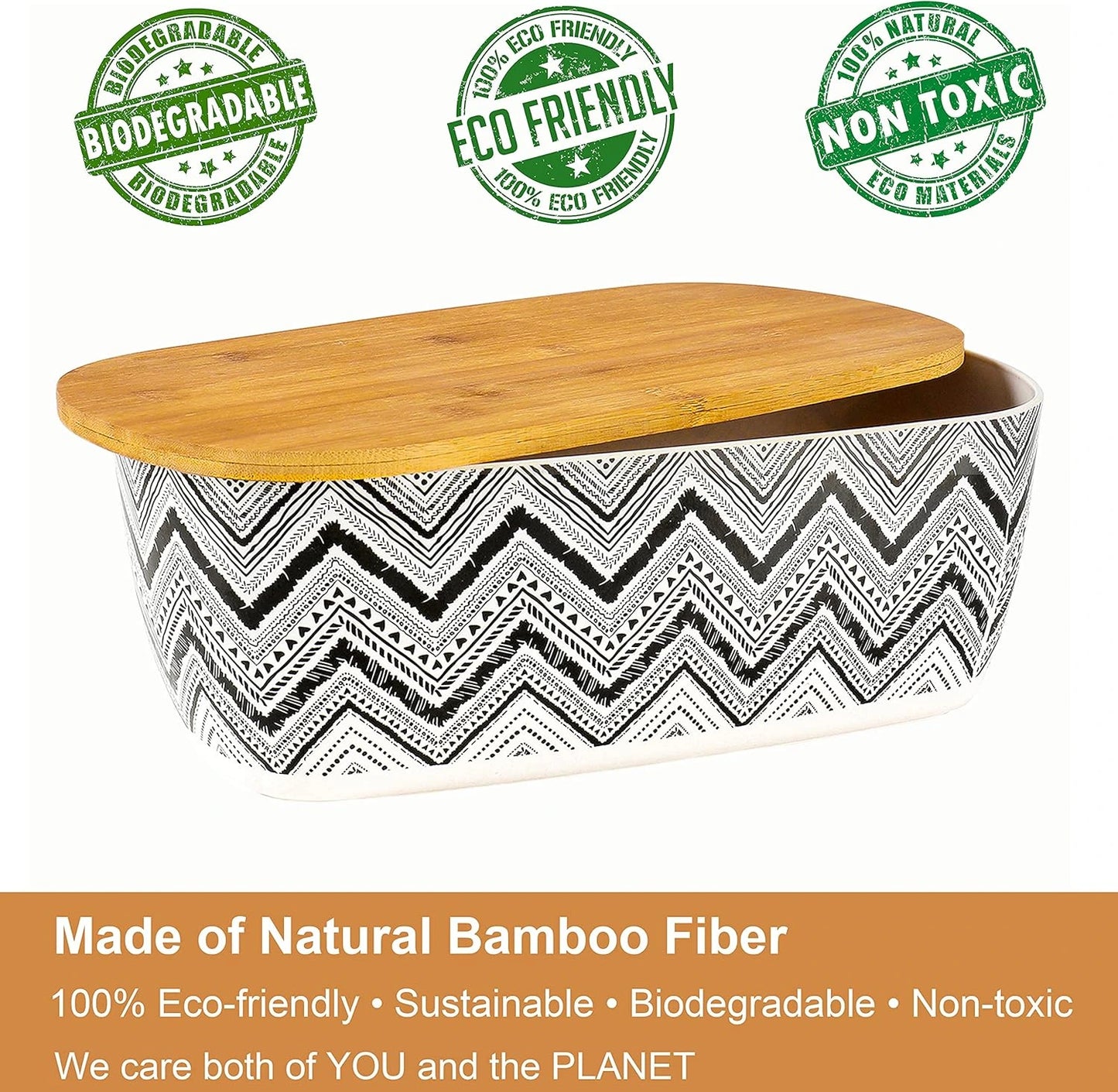 Bread Storage Box With Bamboo Cutting Board Lid