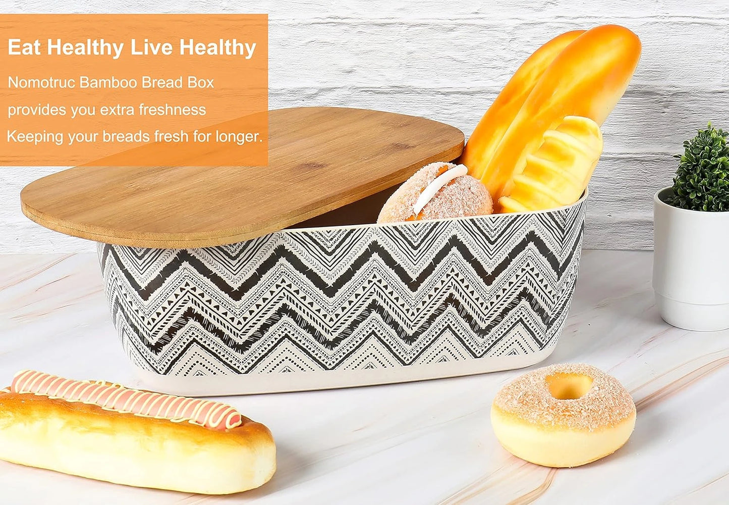 Bread Storage Box With Bamboo Cutting Board Lid