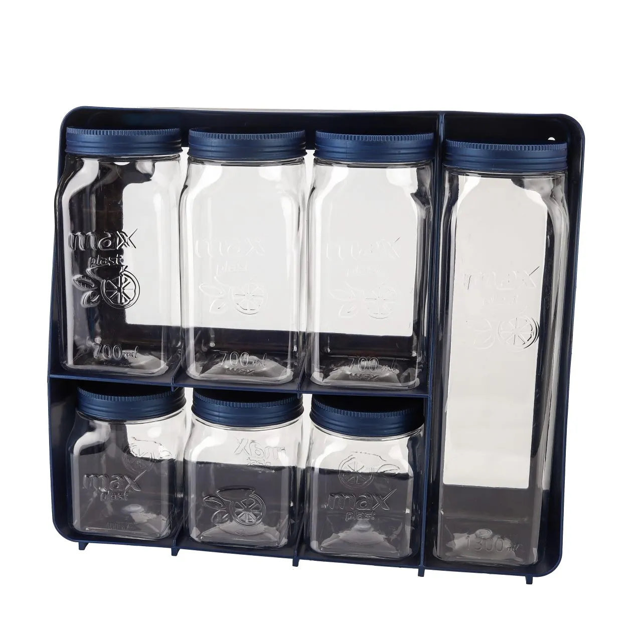 Max Plast Plastic spice jar set with stand
