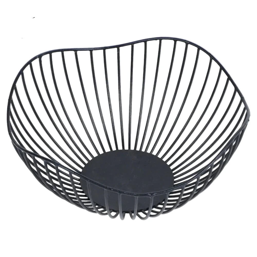 Metal Wave Fruit Basket | Black