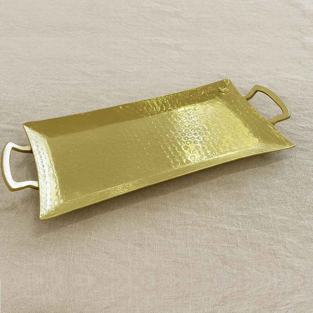 Pure Copper Serving Tray With 2 Handles 33X15 cms