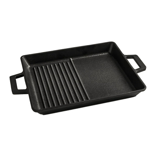 Alma - Rectangular divided Grill with 2 Handles  Cast Iron