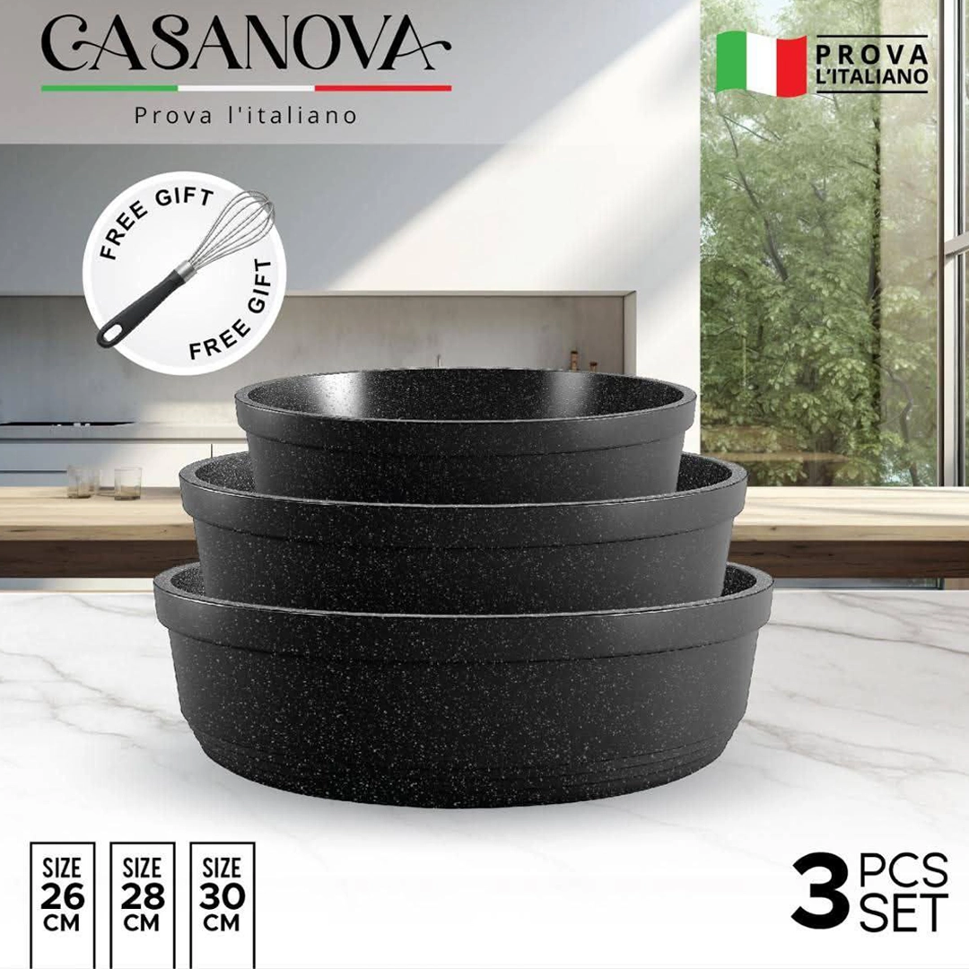 Casanova Granite Round Oven Trays Set Of 3 (26 28 30)