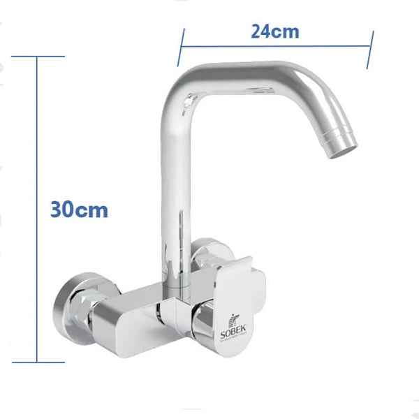 SOBEK General Wall-Mounted Kitchen Mixer with 360° Movable Spout & Hand Mixer
