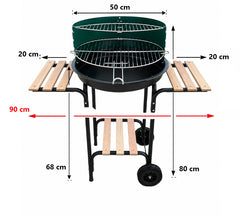 Metallink Charcoal Grill With 2 Side Shelves
