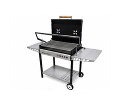 Super Grill Pro Premium Charcoal BBQ Grill with Rotating Grill Tray & Side Shelves