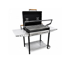 Super Grill Pro Premium Charcoal BBQ Grill with Rotating Grill Tray & Side Shelves