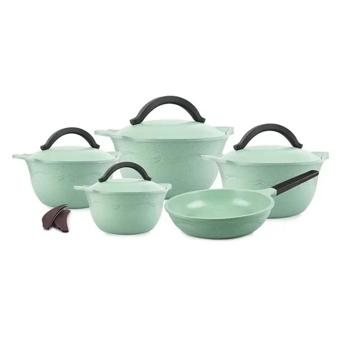 Mint Green Master Retro Set Of 4 Granite Pots And Pan