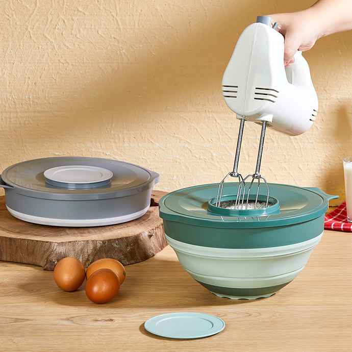 Qlux 2IN1 Collapsible Mixer Bowl With Lid-Grey