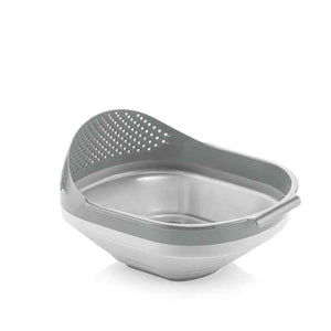 Qlux Collapsible Rice & Pasta Strainer - Grey