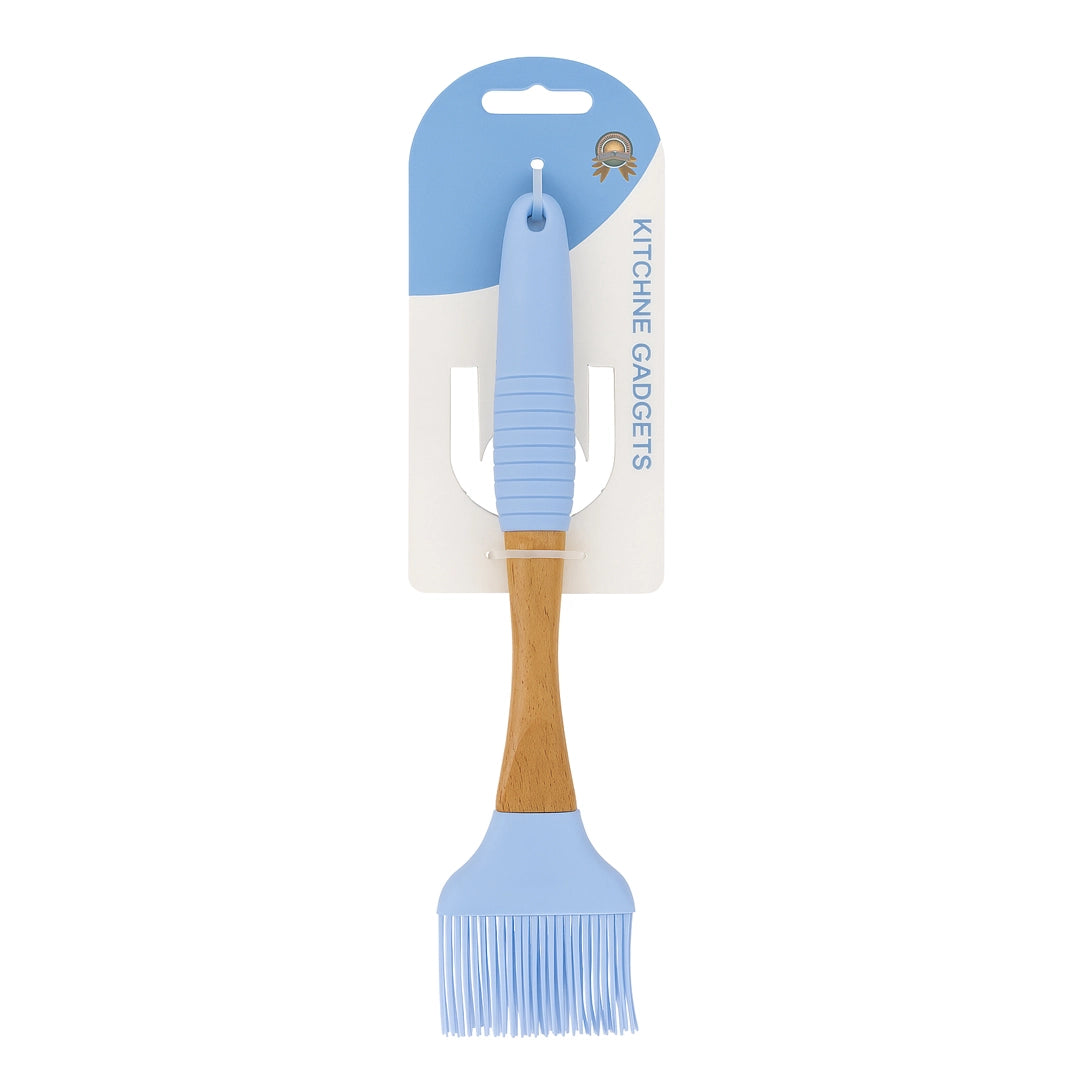 Silicon Brush With Wooden Middle Hand