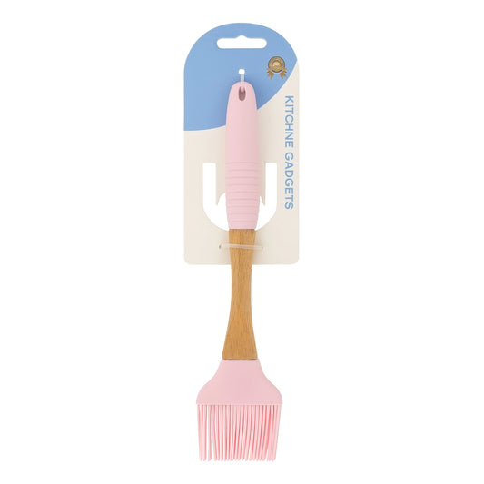 Silicon Brush With Wooden Middle Hand