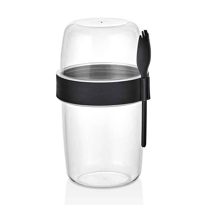 QLUX Snack & Shake Container with Fork– Made in Turkey