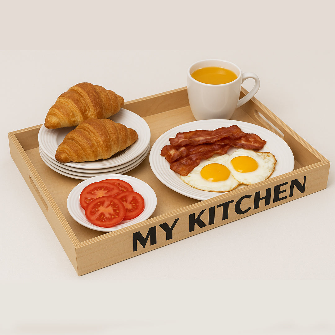 Breakfast & Dinner Wooden Tray With 2 Handels