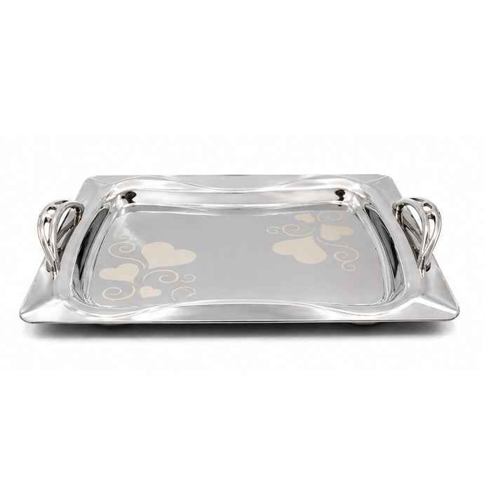 Florance Premium Stainless Steel 18/10 Serving Tray Set with Handles – Set of 2 (35 cm & 40 cm)