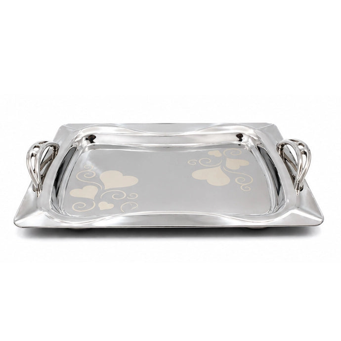 Florance Premium Stainless Steel 18/10 Serving Tray Set with Handles – Set of 2 (35 cm & 40 cm)