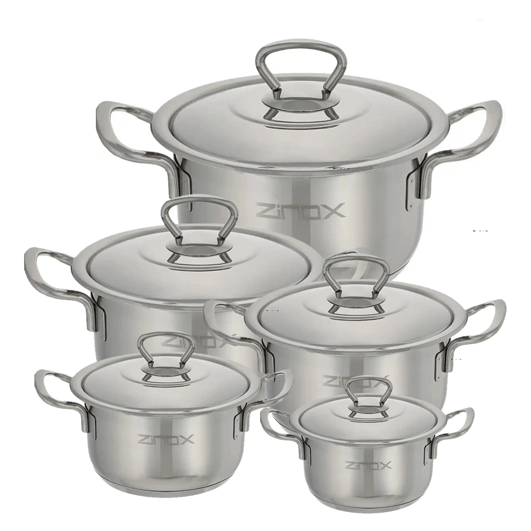 Zinox Classic Set Of 10 Pcs Stainless Pots (18/10 - 304)