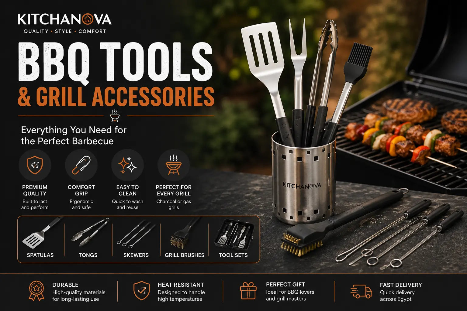 Premium BBQ Tools & Grill Accessories - Kitchanova