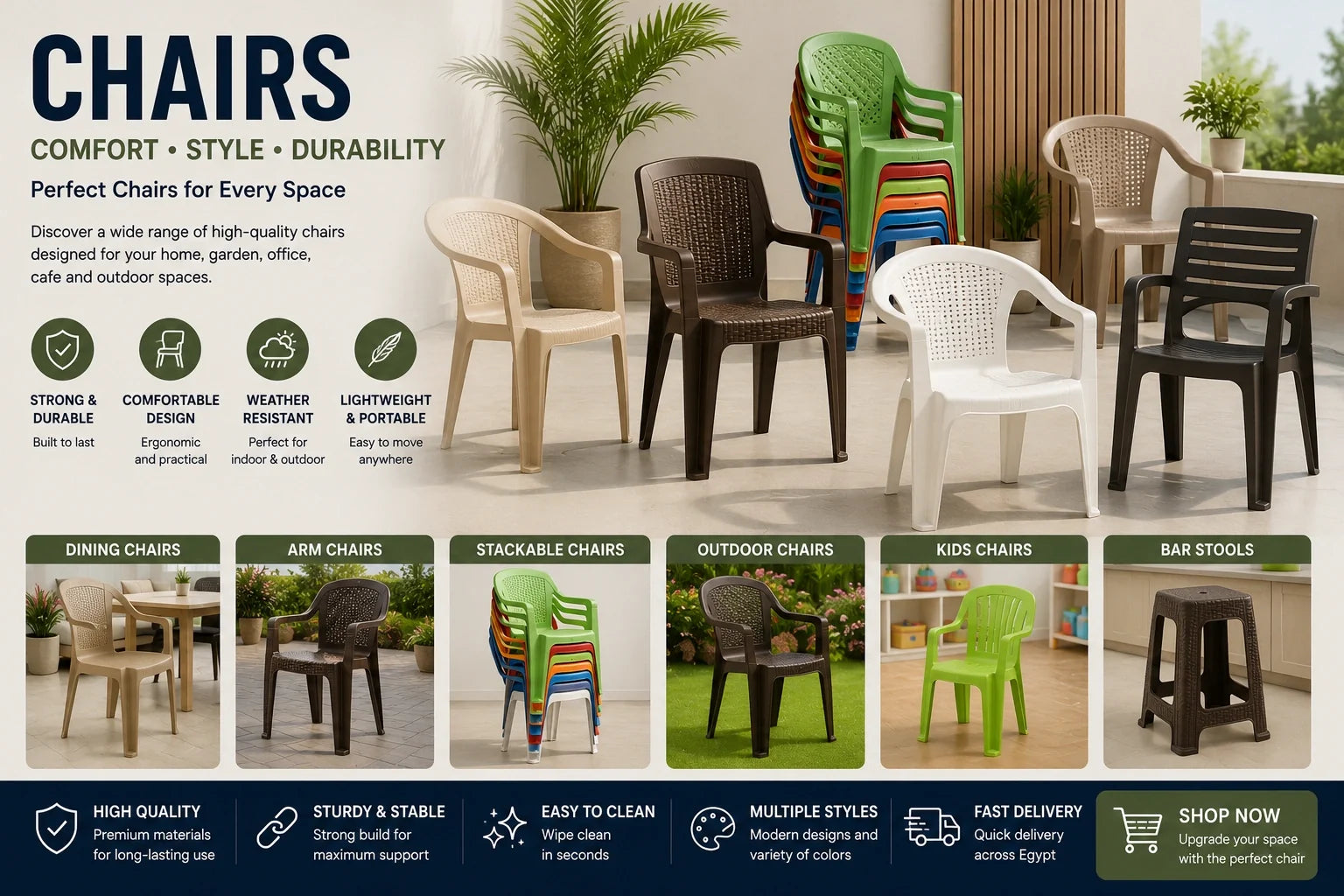 Premium Chairs for Home, Garden & Outdoor Living - Kitchanova