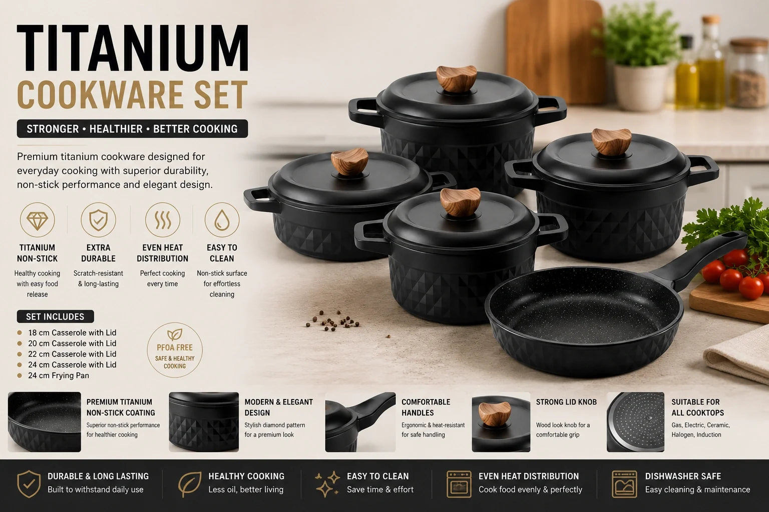 Premium Titanium Cookware & Non-Stick Pots and Pans