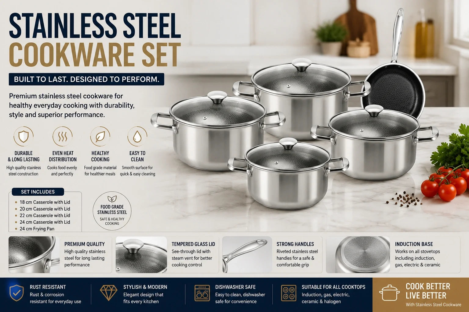 Premium Stainless Steel Cookware & Kitchen Essentials - Kitchanova