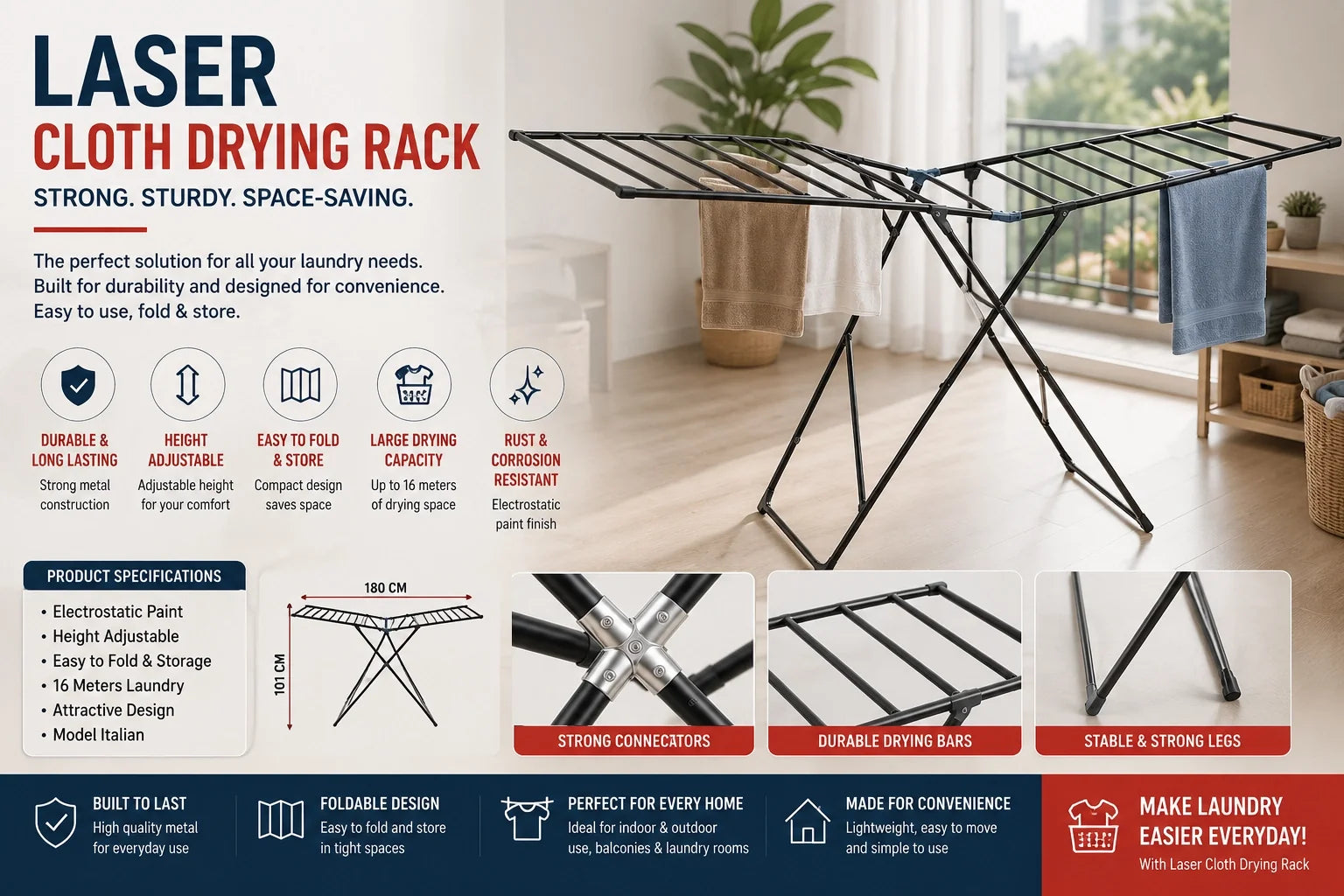 Premium Clothes Racks & Folding Laundry Drying Racks - Kitchanova
