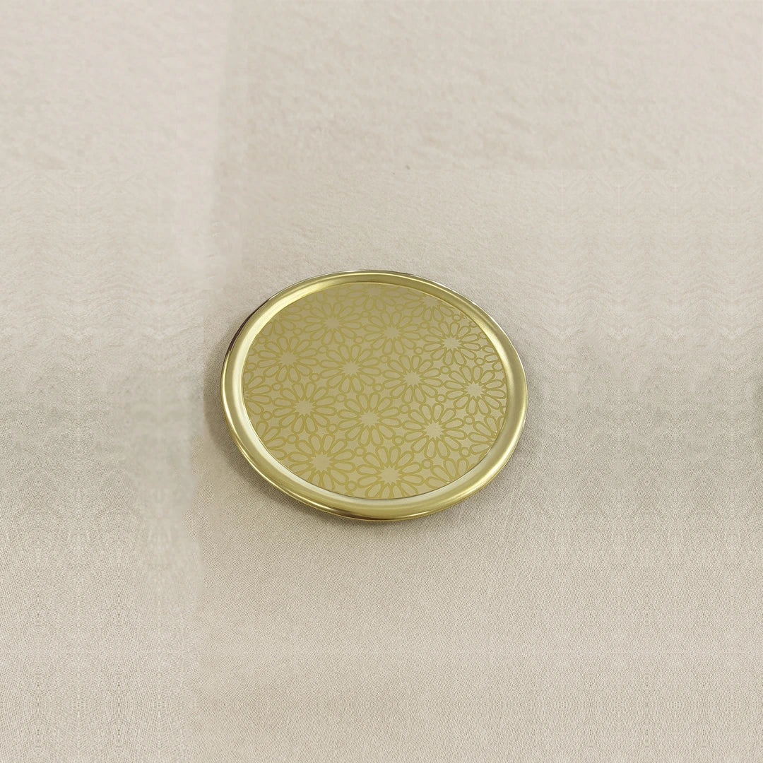 304 Yellow Stainless Steel Round Serving Trays 20 cm