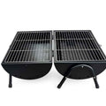 Double Charcoal BBQ Grill with Dual Cooking Zones