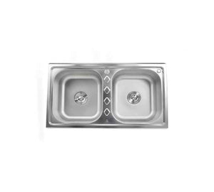 Sifin Steel Double Sink Bowls 88x50cm Stainless Steel with Soap Dispenser - Kitchanova