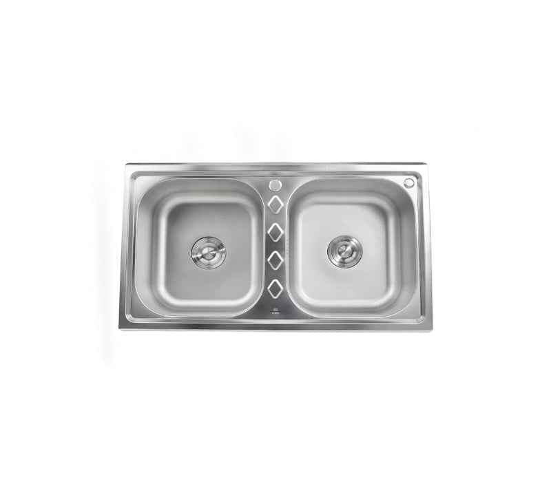 Sifin Steel 2 Drains sink stainless steel 88x50cms