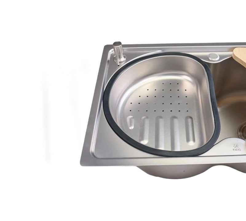 Sifin Steel Kitchen Sink 72x45cms Stainless Steel with Soap Dispenser - Kitchanova