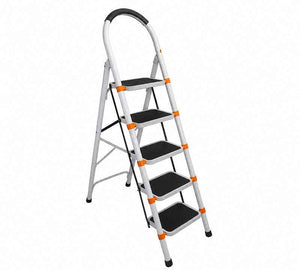 5 Steps Metal Ladder – Heavy Duty Steel Foldable Ladder