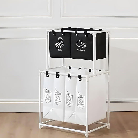 Multi-Section Laundry Sorter with 4 Removable Bags