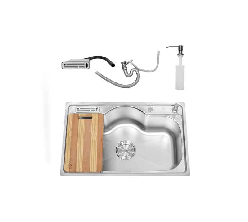 Sifin Steel kitchen sink stainless steel 80x50cms