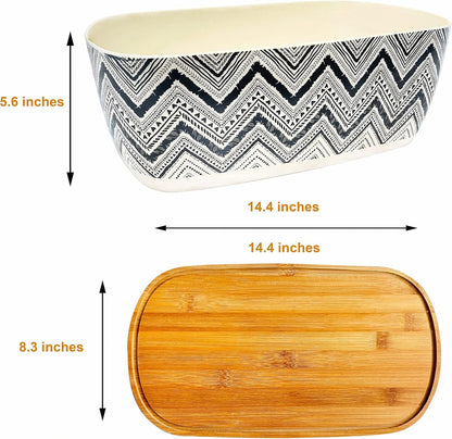 Bread Storage Box With Bamboo Cutting Board Lid