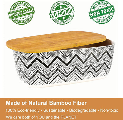 Bread Storage Box With Bamboo Cutting Board Lid