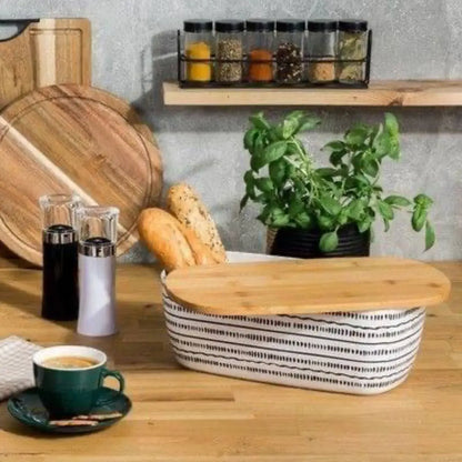 Bread Storage Box With Bamboo Cutting Board Lid