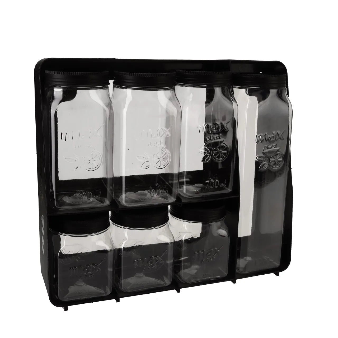 Max Plast Plastic spice jar set with stand