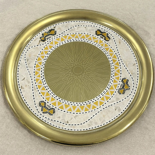 Stainless Steel 304 Serving Tray With Seashell  Size 30