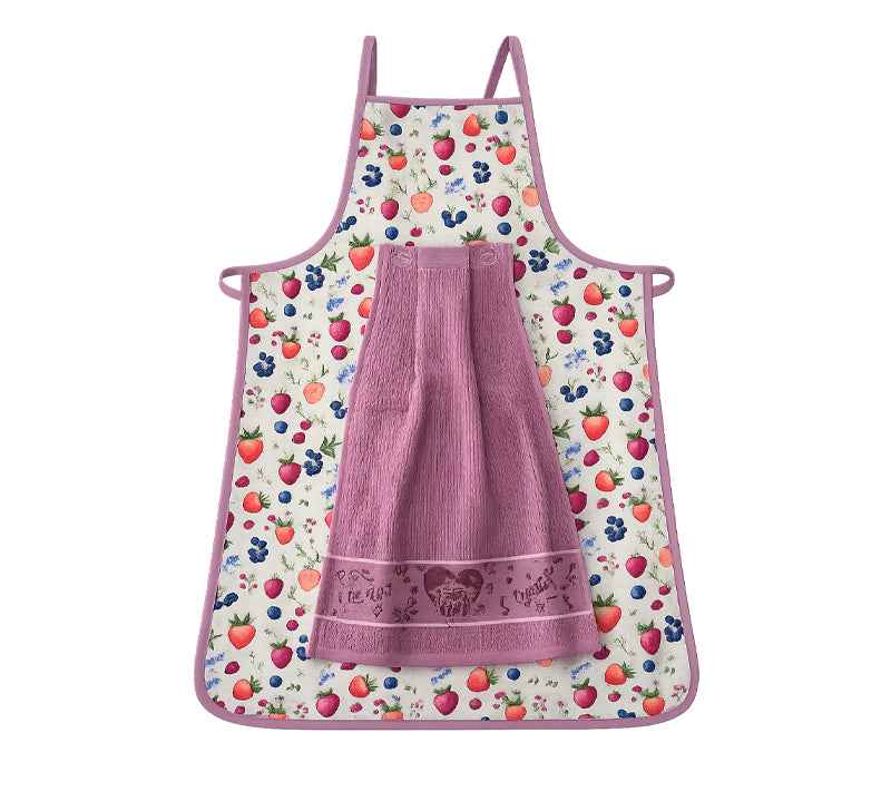 White House Kitchen Waterproof Apron with Removable Towel