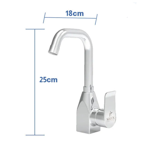 SOBEK General Plus Medium Sink Mixer with Movable Spout – Hand Mixer