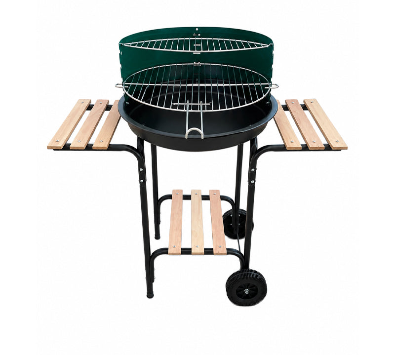 Metallink Charcoal Grill With 2 Side Shelves