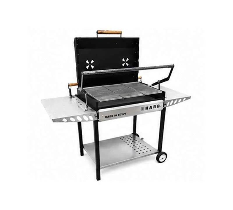 Super Grill Pro Premium Charcoal BBQ Grill with Rotating Grill Tray & Side Shelves